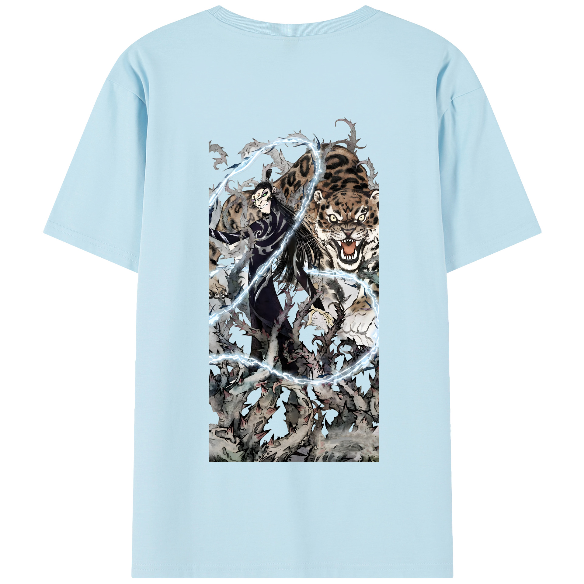 （画像用） Ne Zha 2 ナタ 魔童の大暴れ 綿100％半袖Tシャツ（背面プリント）